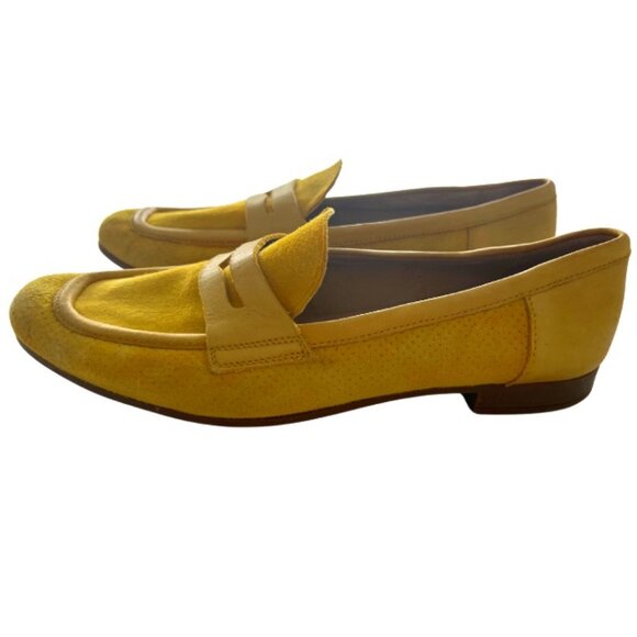 GEOX Leather Loafers Shoes Women, Yellow, Size EU 37 - Picture 3 of 9
